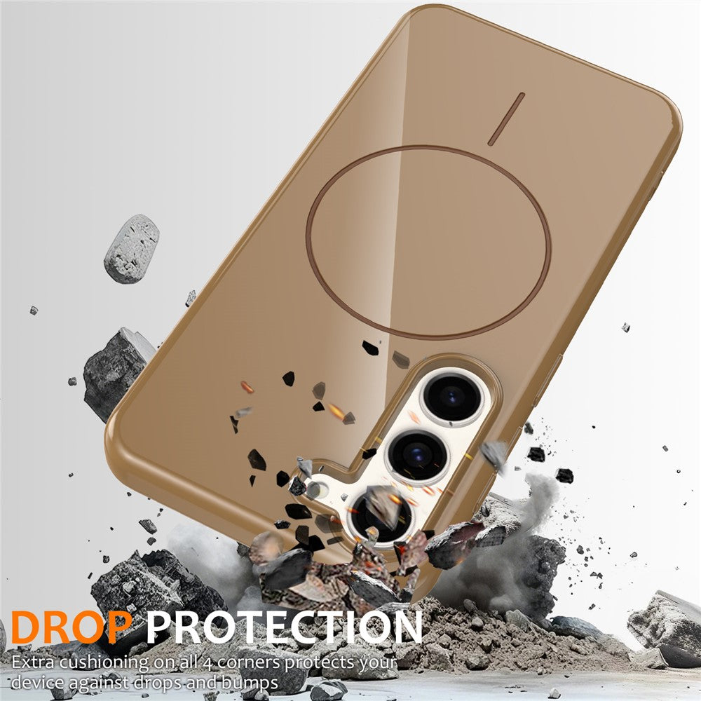 For Samsung Galaxy S23+ Magnetic Case TPU Phone Back Cover with Lanyard