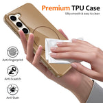 For Samsung Galaxy S23+ Magnetic Case TPU Phone Back Cover with Lanyard