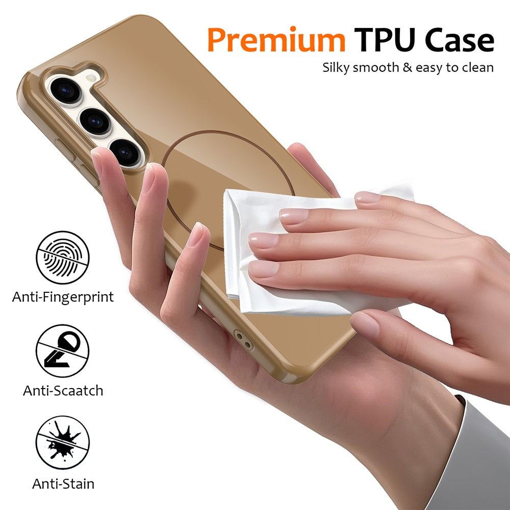 For Samsung Galaxy S23+ Magnetic Case TPU Phone Back Cover with Lanyard