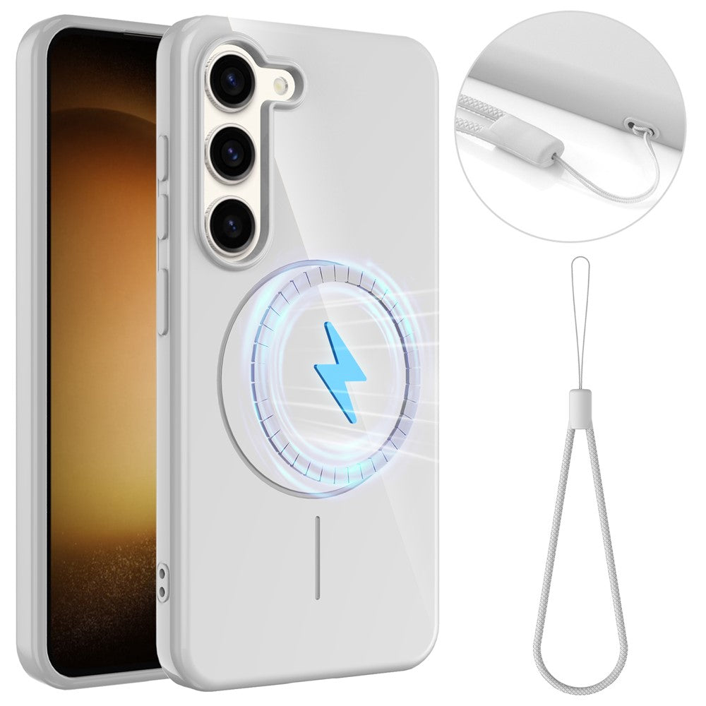 For Samsung Galaxy S23+ Magnetic Case TPU Phone Back Cover with Lanyard