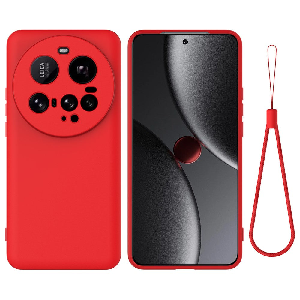 For Xiaomi 15 Ultra Liquid Silicone Case Phone Back Cover with Hand Strap