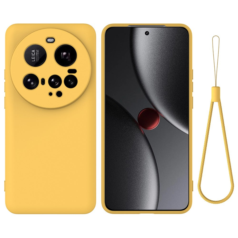 For Xiaomi 15 Ultra Liquid Silicone Case Phone Back Cover with Hand Strap