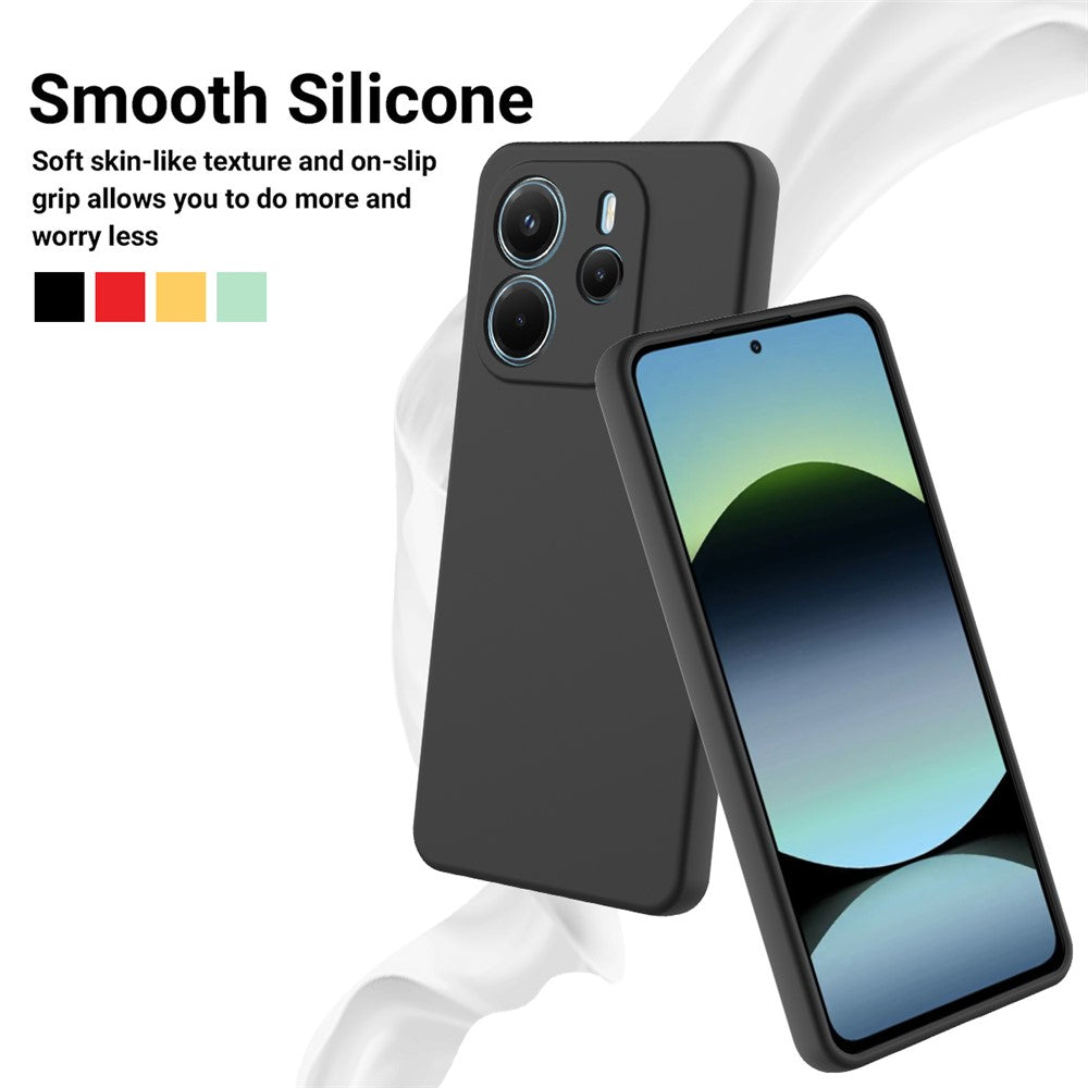 For Xiaomi Redmi Note 14 4G (164.84mm) Liquid Silicone Case Phone Back Cover with Hand Strap