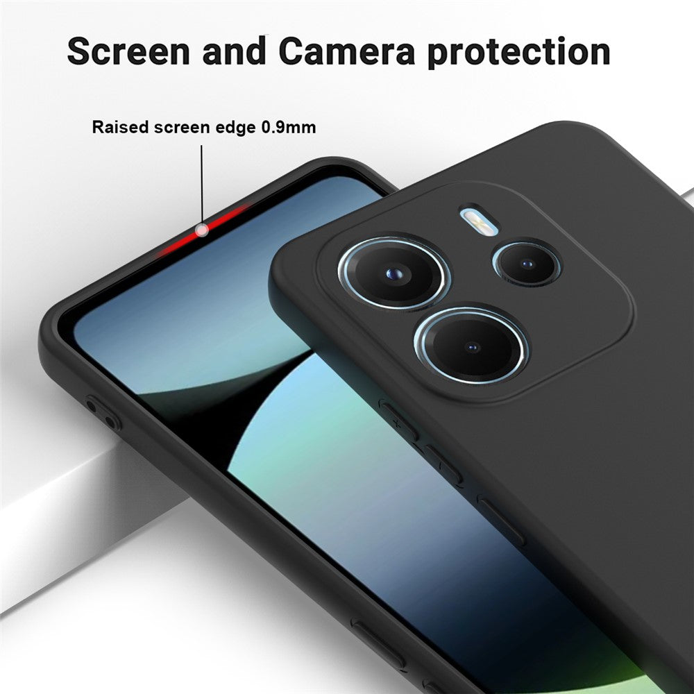 For Xiaomi Redmi Note 14 4G (164.84mm) Liquid Silicone Case Phone Back Cover with Hand Strap