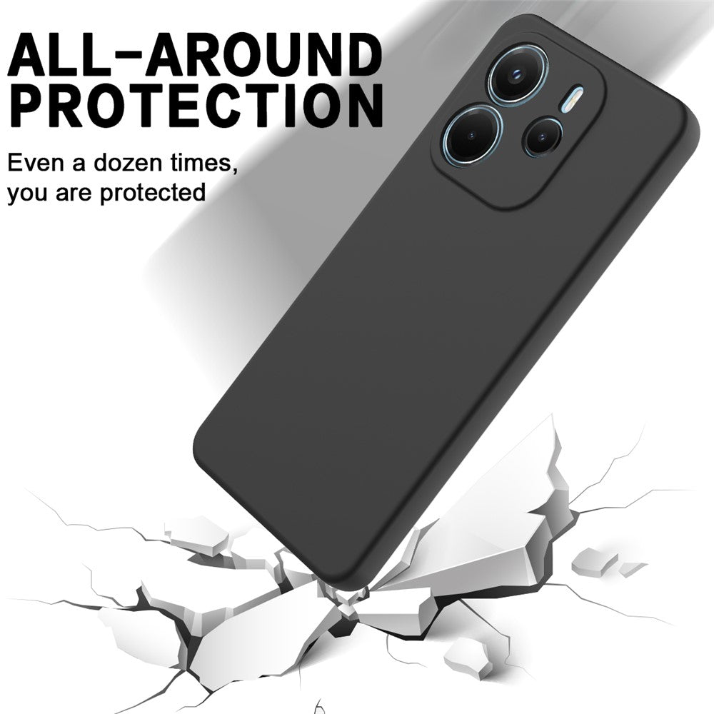 For Xiaomi Redmi Note 14 4G (164.84mm) Liquid Silicone Case Phone Back Cover with Hand Strap
