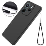 For Xiaomi Redmi Note 14 4G (164.84mm) Liquid Silicone Case Phone Back Cover with Hand Strap