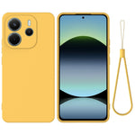 For Xiaomi Redmi Note 14 4G (164.84mm) Liquid Silicone Case Phone Back Cover with Hand Strap