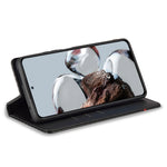 LC.IMEEKE Fallskyddande mobilskal för Xiaomi 12T 5G / Redmi K50 Ultra 5G / 12T Pro 5G, kolfiberstruktur plånboksfodral magnetiskt automatiskt stängande PU-läder mobilmobilskal