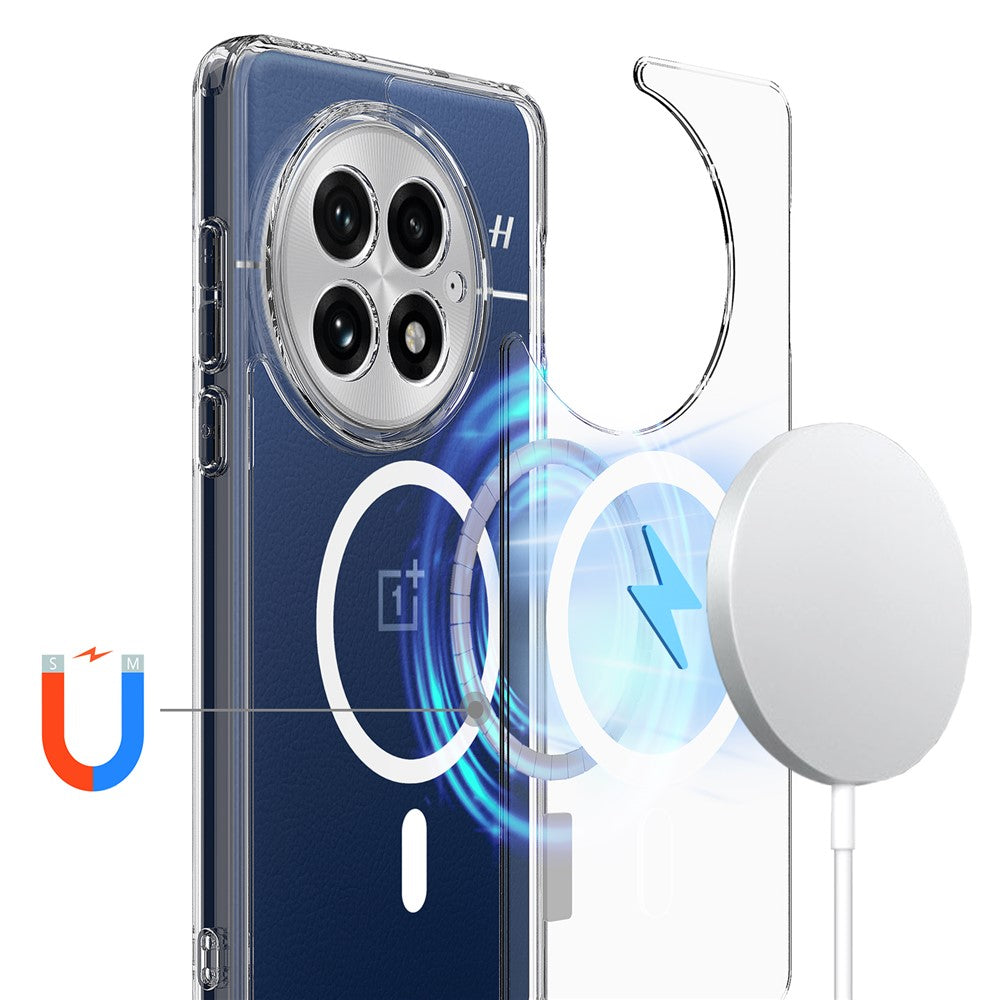 For OnePlus 13 Clear Phone Case Magnetic Case TPU+Acrylic Back Cover