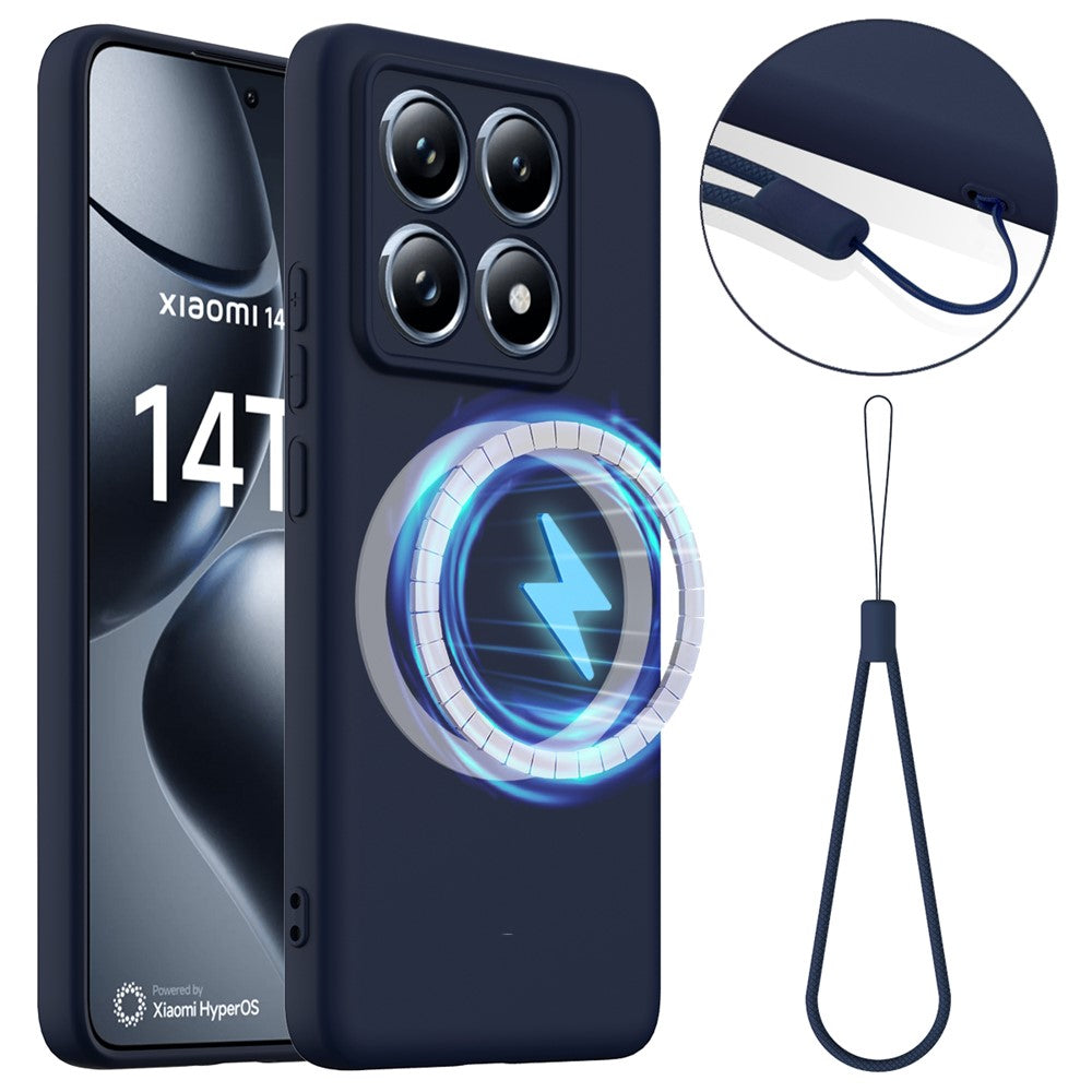 For Xiaomi 14T Pro Case Magnetic Case Anti-Drop Liquid Silicone Phone Cover