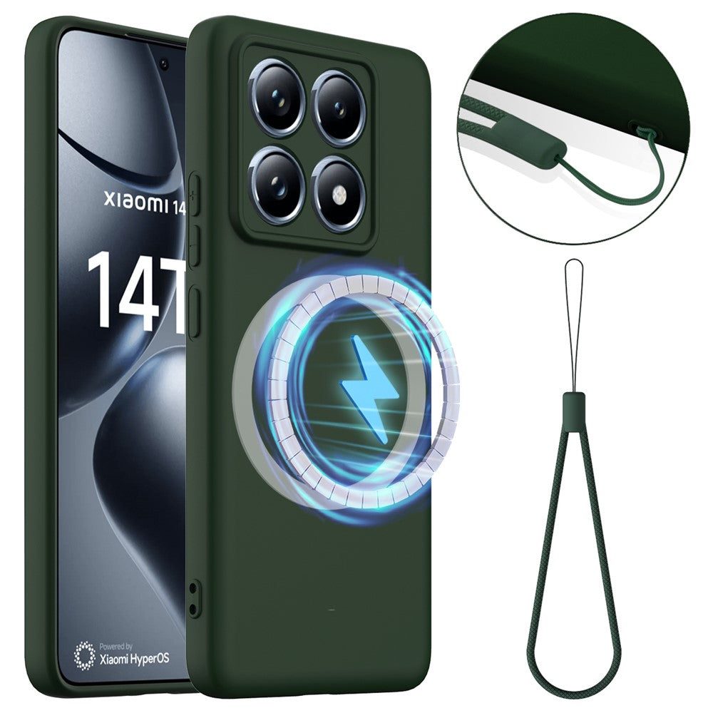 For Xiaomi 14T Pro Case Magnetic Case Anti-Drop Liquid Silicone Phone Cover