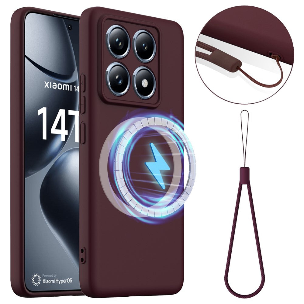 For Xiaomi 14T Pro Case Magnetic Case Anti-Drop Liquid Silicone Phone Cover