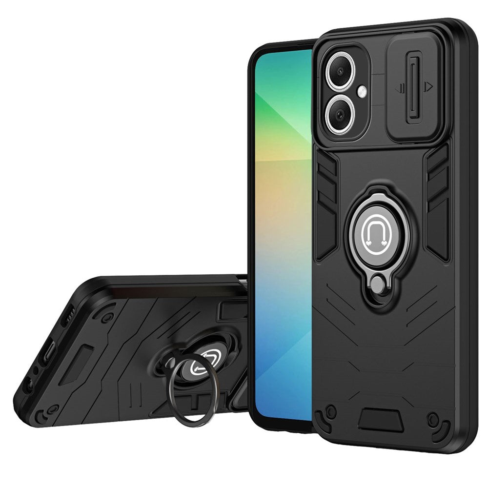Samsung Galaxy A06 5G-skal Slide Camshield Stativ PC + TPU mobilskal