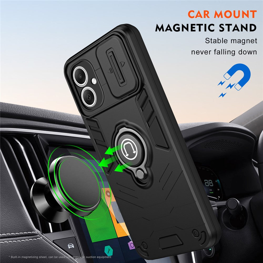 Samsung Galaxy A06 5G-skal Slide Camshield Stativ PC + TPU mobilskal