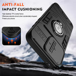 For Xiaomi Redmi Note 14 4G (164.84mm) Case Slide Camshield Kickstand PC + TPU Phone Cover
