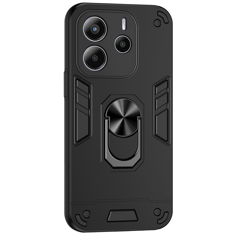 Xiaomi Redmi Note 14 4G (164.84mm) skal PC + TPU Drop Defend mobilskal med ringstöd