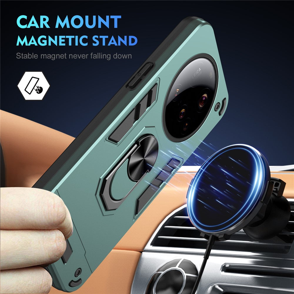 For Xiaomi 15 Ultra Case PC + TPU Drop Defend Phone Cover with Ring Kickstand