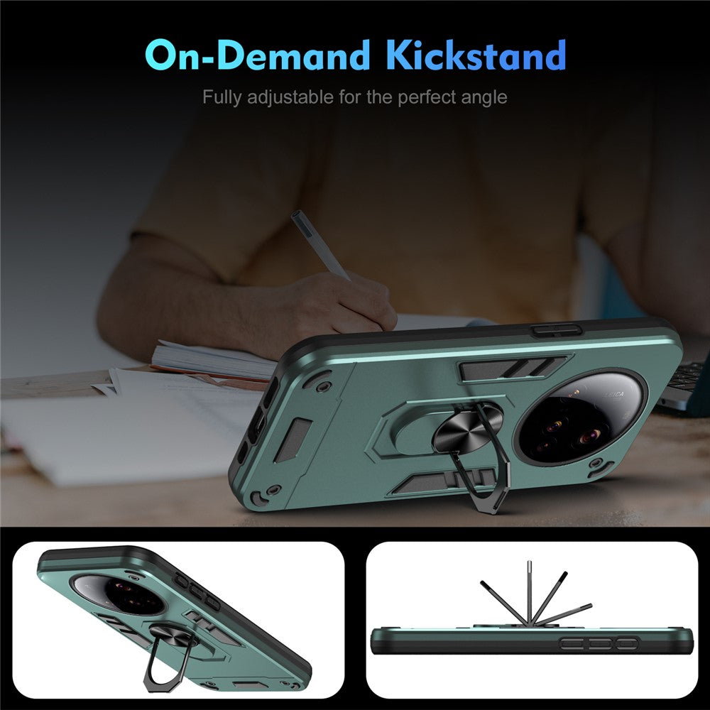 For Xiaomi 15 Ultra Case PC + TPU Drop Defend Phone Cover with Ring Kickstand
