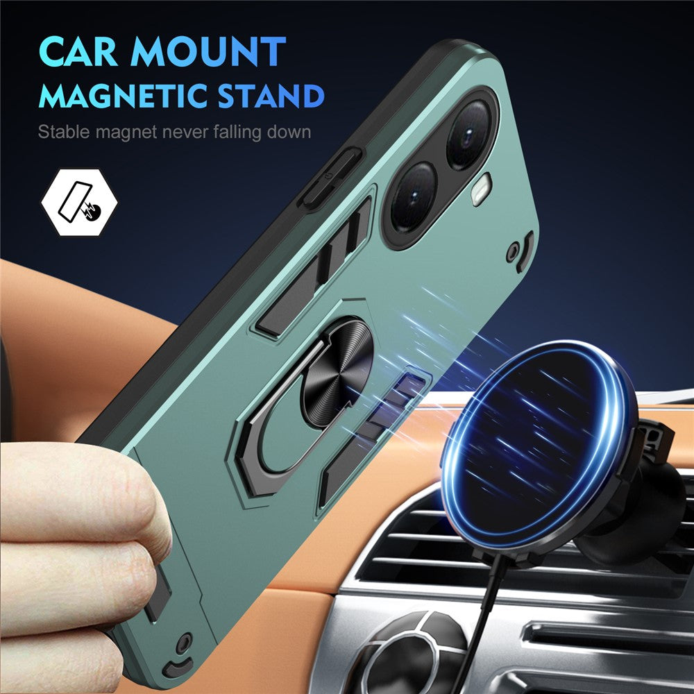 For Xiaomi Poco X7 Pro 5G Case PC + TPU Drop Defend Phone Cover with Ring Kickstand