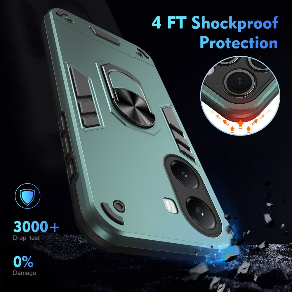 For Xiaomi Poco X7 Pro 5G Case PC + TPU Drop Defend Phone Cover with Ring Kickstand