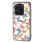 For Xiaomi Redmi Note 14 4G (163.25mm) Case Butterfly Pattern TPU + Tempered Glass Protective Phone Cover