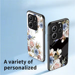 For Xiaomi Redmi Note 14 5G Case Floral Pattern TPU + Tempered Glass Protective Phone Cover