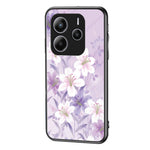 For Xiaomi Redmi Note 14 5G Case Floral Pattern TPU + Tempered Glass Protective Phone Cover