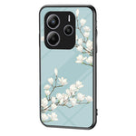 For Xiaomi Redmi Note 14 5G Case Floral Pattern TPU + Tempered Glass Protective Phone Cover