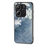 For Xiaomi Redmi Note 14 5G Case Floral Pattern TPU + Tempered Glass Protective Phone Cover