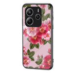 For Xiaomi Redmi Note 14 5G Case Floral Pattern TPU + Tempered Glass Protective Phone Cover
