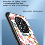 For Xiaomi Redmi Note 14 Pro 4G Case Butterfly Pattern TPU + Tempered Glass Protective Phone Cover