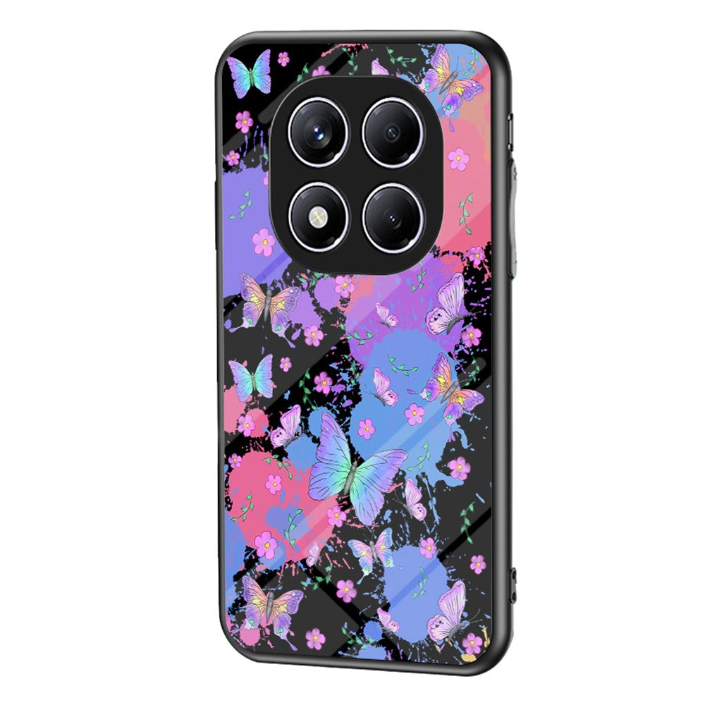 Xiaomi Redmi Note 14 5G-skal med fjärilsmönster i TPU + skyddande härdat glas.