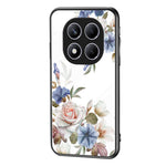 For Xiaomi Redmi Note 14 Pro 4G Case Floral Pattern TPU + Tempered Glass Protective Phone Cover