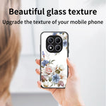 For Xiaomi Redmi Note 14 Pro 4G Case Floral Pattern TPU + Tempered Glass Protective Phone Cover