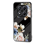 For Xiaomi Redmi Note 14 Pro 4G Case Floral Pattern TPU + Tempered Glass Protective Phone Cover