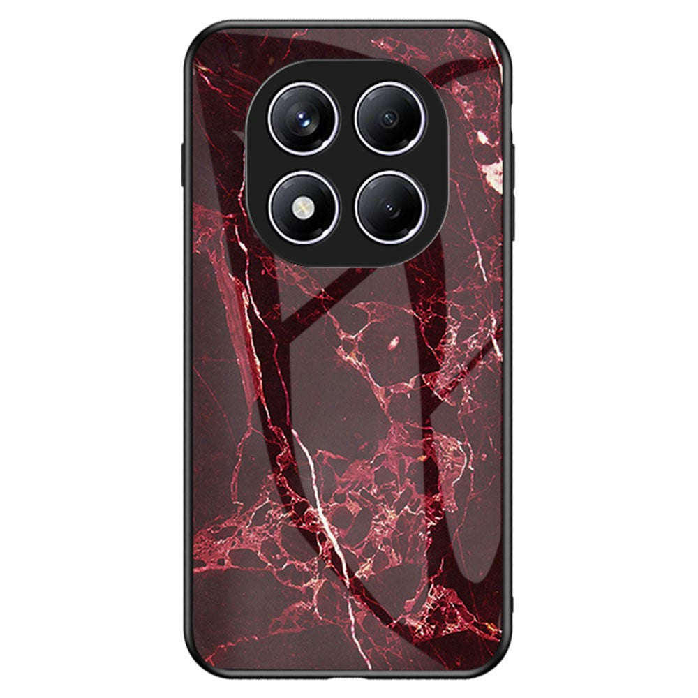 Xiaomi Redmi Note 14 Pro 4G-skal Marmormönster Härdat Glas + PC + TPU Skyddande mobilskal