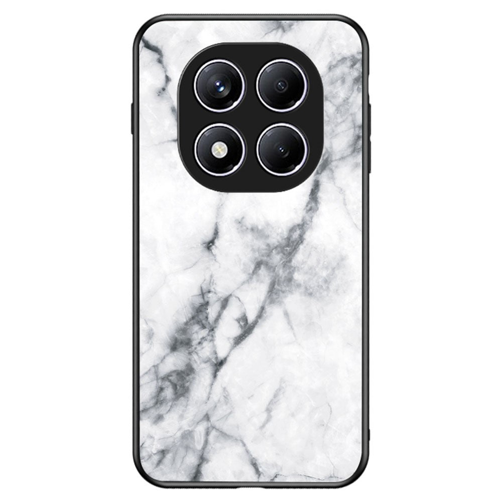 Xiaomi Redmi Note 14 Pro 4G-skal Marmormönster Härdat Glas + PC + TPU Skyddande mobilskal
