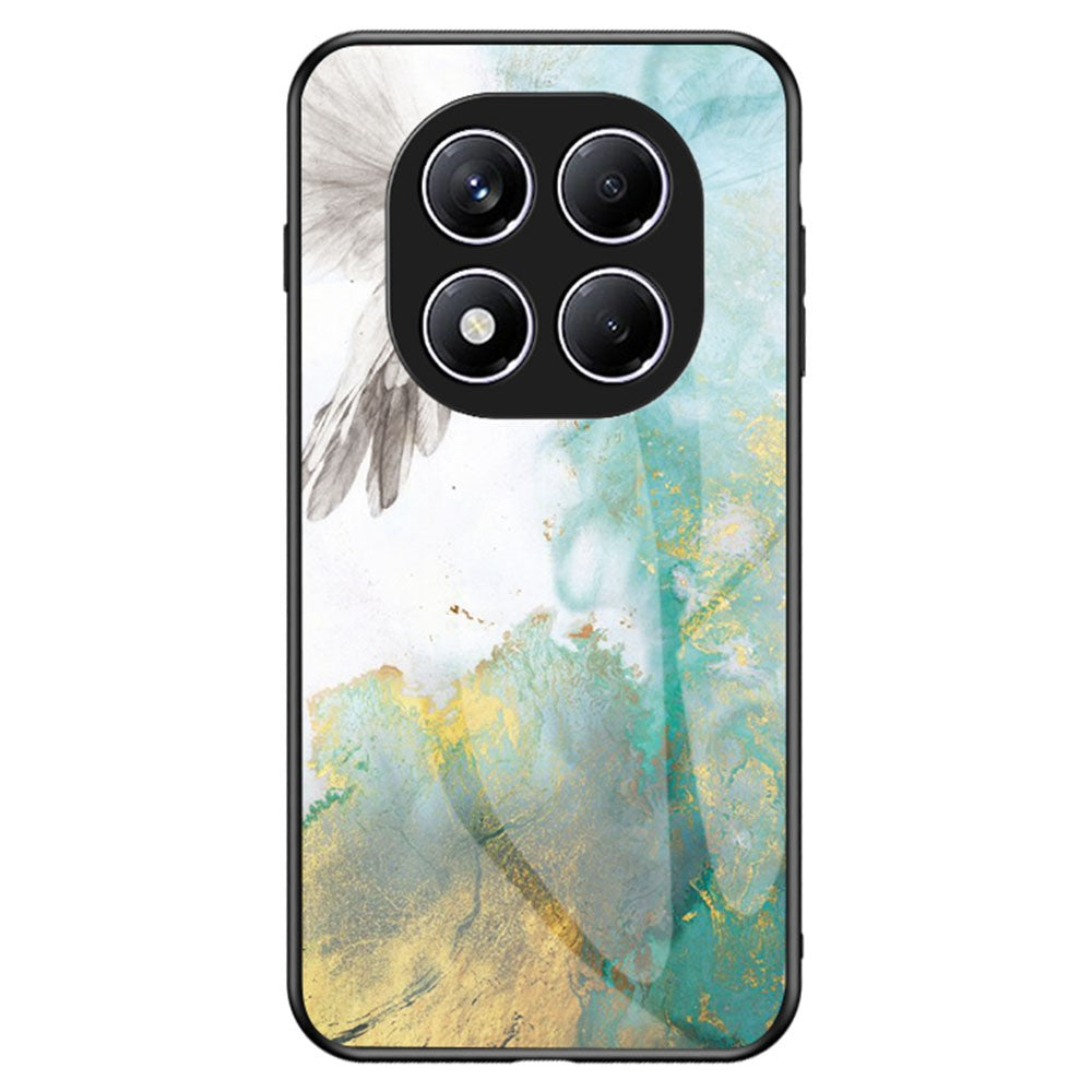 Xiaomi Redmi Note 14 Pro 4G-skal Marmormönster Härdat Glas + PC + TPU Skyddande mobilskal