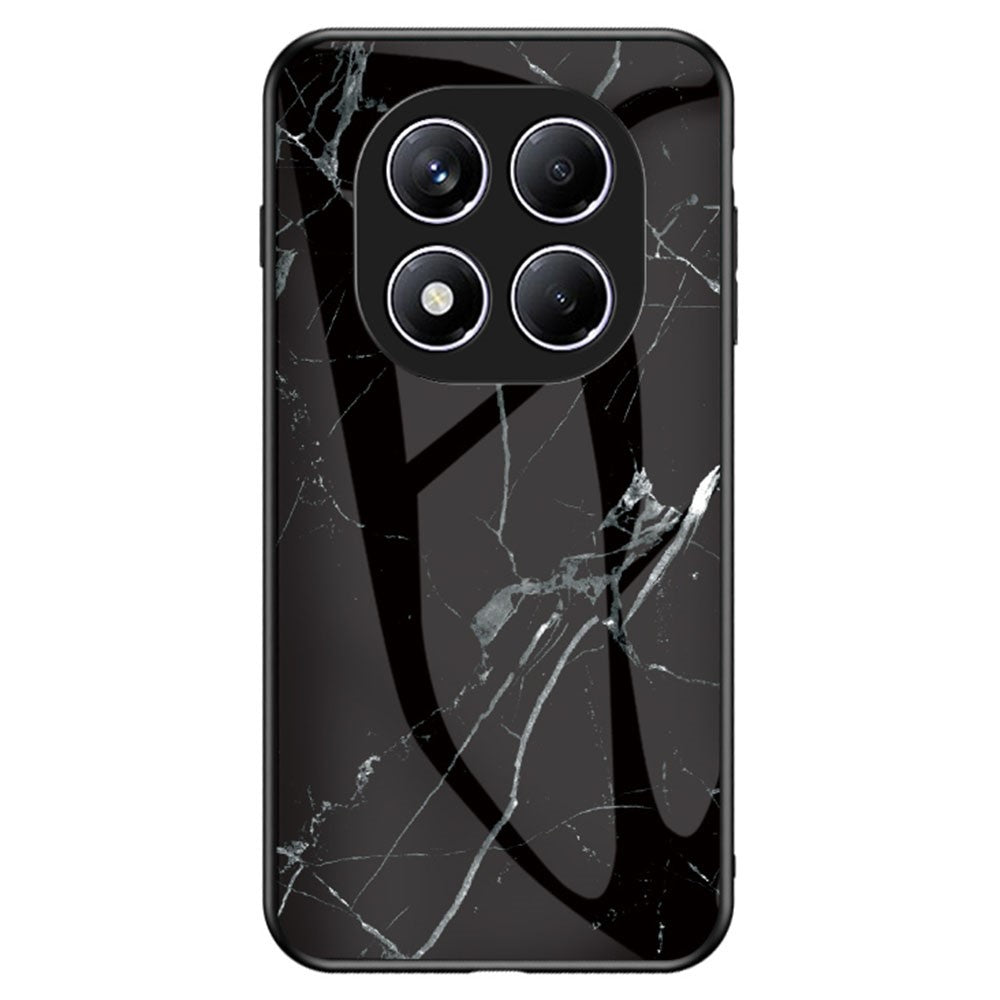 Xiaomi Redmi Note 14 Pro 4G-skal Marmormönster Härdat Glas + PC + TPU Skyddande mobilskal