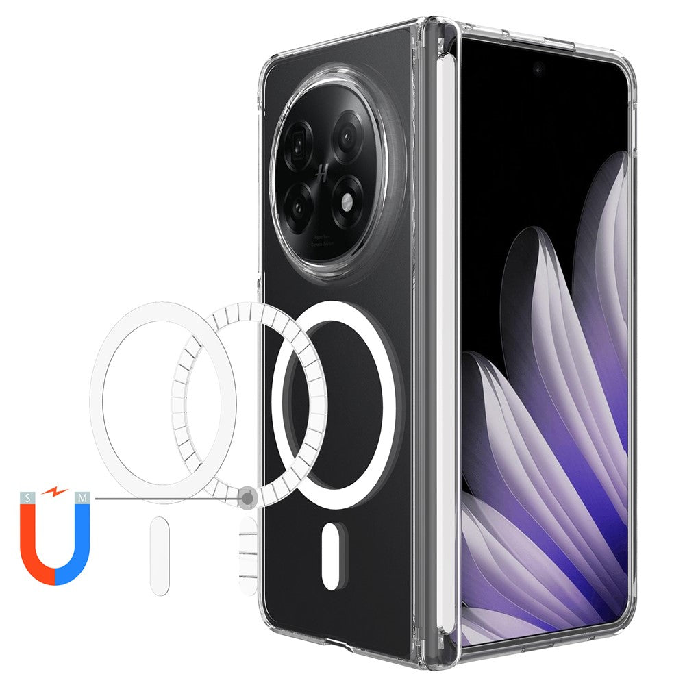 Oppo Find N5 5G / OnePlus Open 2 Genomskinligt TPU-skal + Magnetiskt mobilskal i akryl