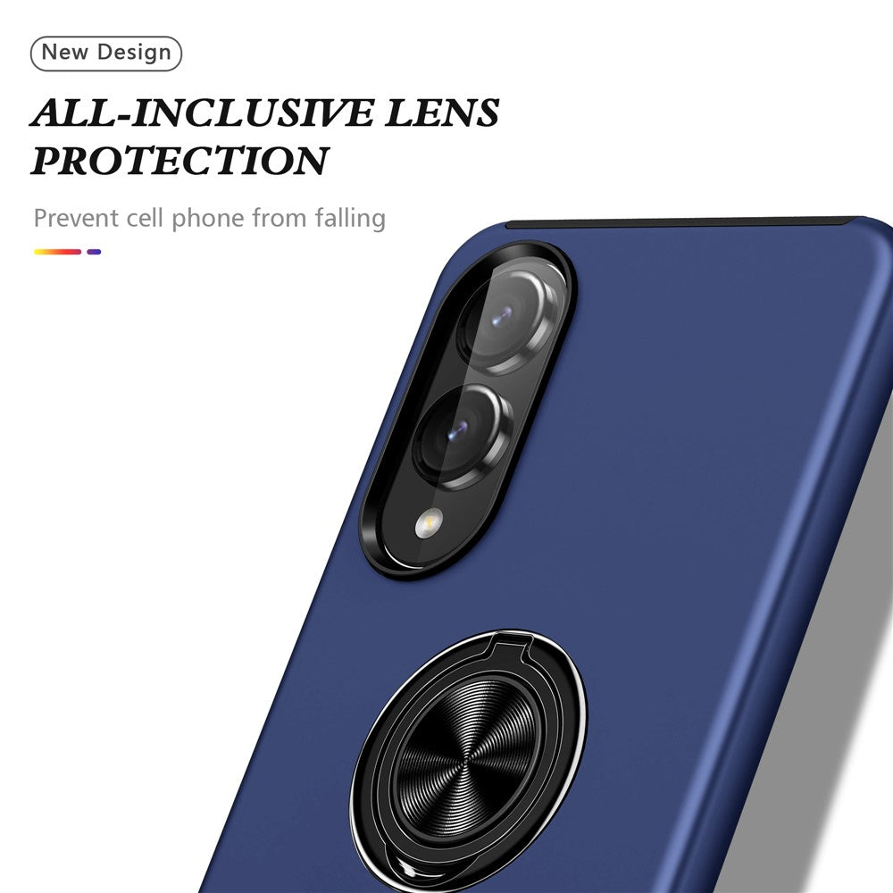 For Samsung Galaxy S25 Edge Case PC + TPU Phone Cover with Rotatable Ring Holder