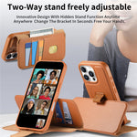 CASENEO For iPhone 16 Pro Max Magnetic Case RFID Blocking Wallet Detachable Leather Phone Cover with Wristband