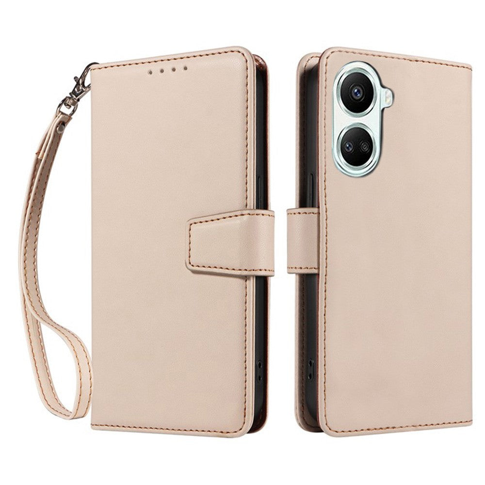 For Xiaomi Poco X7 Pro 5G / Redmi Turbo 4 5G Case RFID Blocking Leather Wallet Flip Phone Cover with Wrist Strap