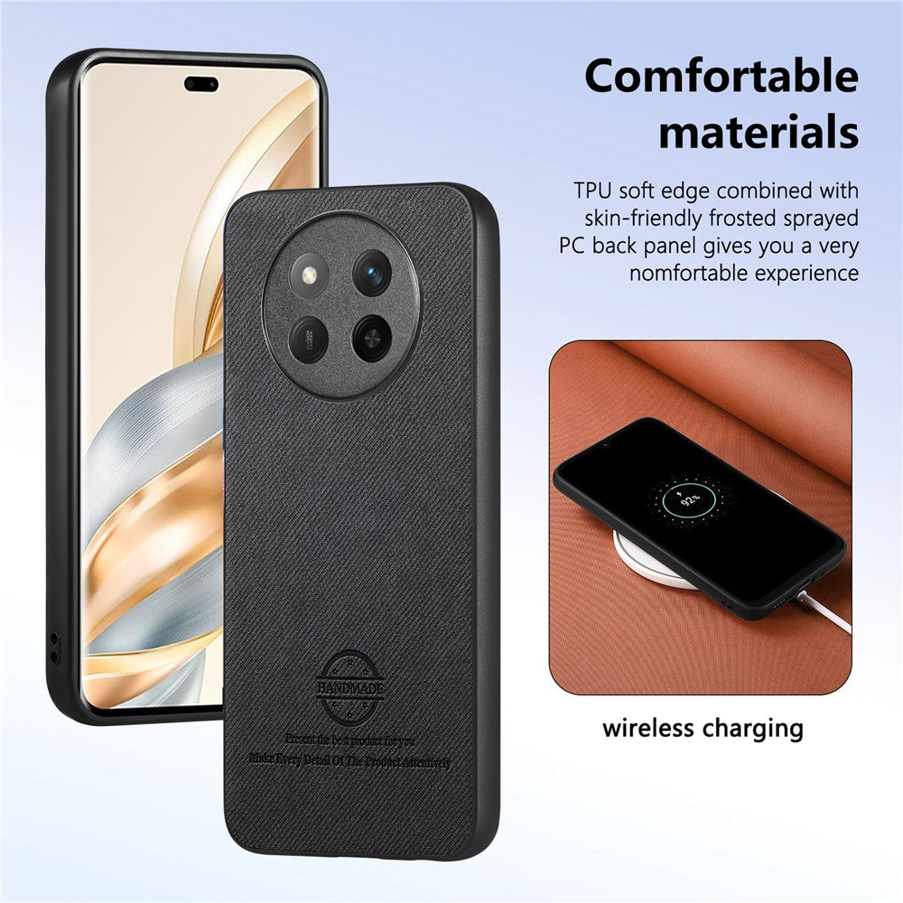For Honor Magic7 Lite 5G / X9c 5G / X60 Pro 5G Leather Phone  Back Cover with Cloth Texture