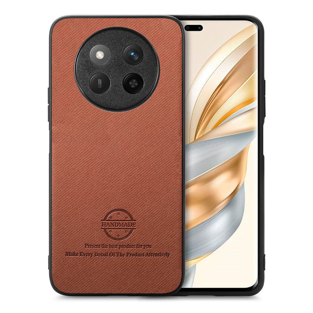 For Honor Magic7 Lite 5G / X9c 5G / X60 Pro 5G Leather Phone  Back Cover with Cloth Texture