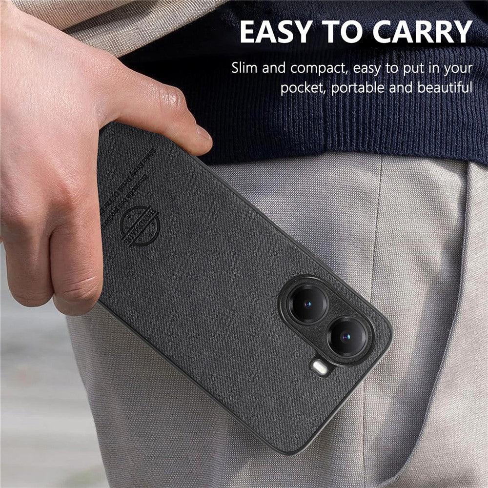 For Xiaomi Redmi Turbo 4 5G / Xiaomi Poco X7 Pro 5G Leather Phone  Back Cover with Cloth Texture