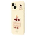For iPhone 15 Case Pattern Printed 2.0mm TPU Phone Cover with 3D Accessories Decor