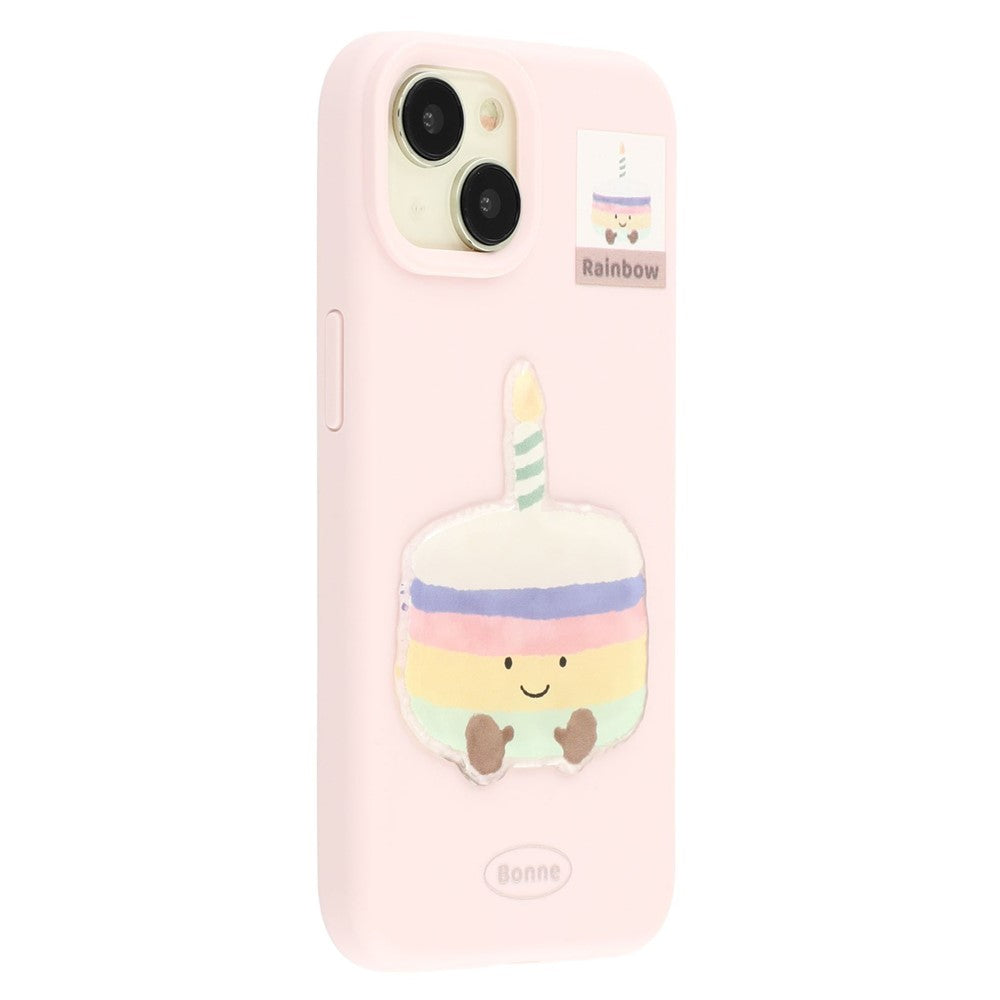 For iPhone 15 Case Pattern Printed 2.0mm TPU Phone Cover with 3D Accessories Decor