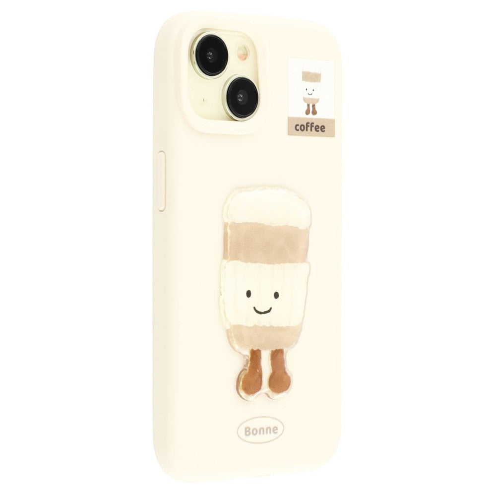 For iPhone 15 Case Pattern Printed 2.0mm TPU Phone Cover with 3D Accessories Decor