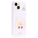 For iPhone 15 Case Pattern Printed 2.0mm TPU Phone Cover with 3D Accessories Decor